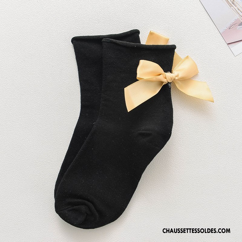 Chaussettes Mi Hautes Femme Élève Frais Chaussettes En Coton Vent D'université Derbies Ourlet Violet