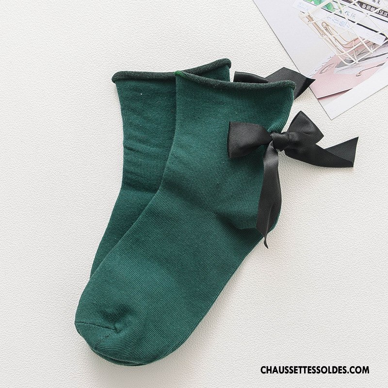Chaussettes Mi Hautes Femme Élève Frais Chaussettes En Coton Vent D'université Derbies Ourlet Violet