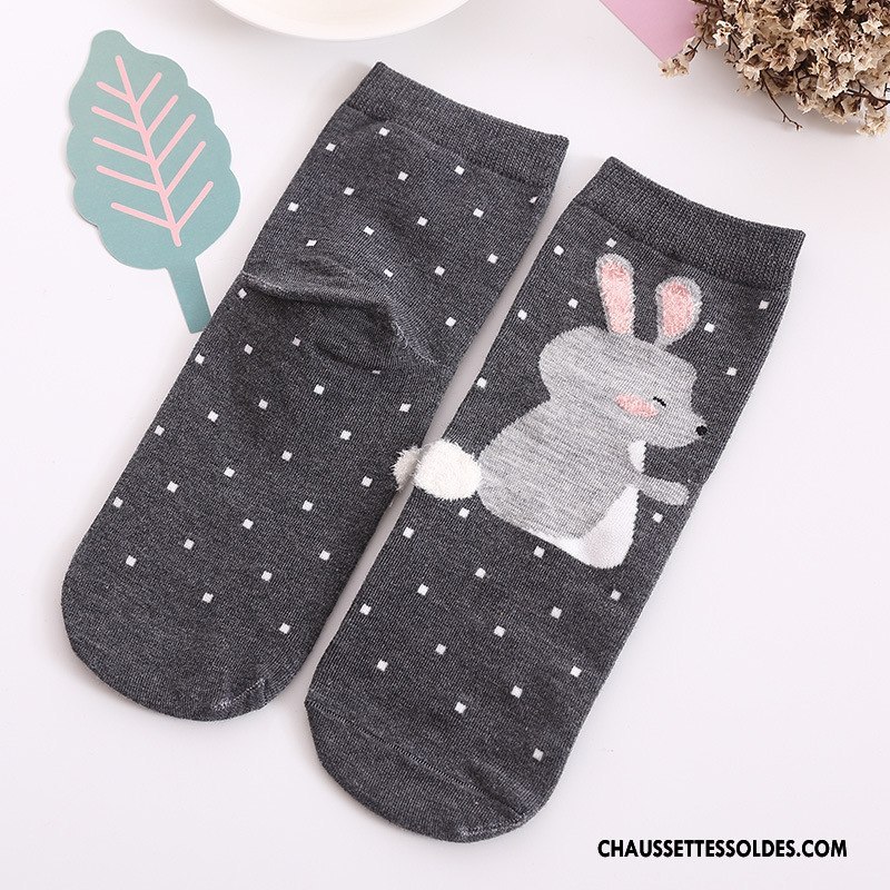 Chaussettes Mi Hautes Femme Été Le Nouveau Charmant Dessin Animé Dimensionnel Matelassé Jaune