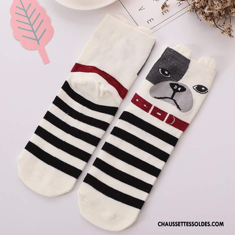 Chaussettes Mi Hautes Femme Été Le Nouveau Charmant Dessin Animé Dimensionnel Matelassé Jaune