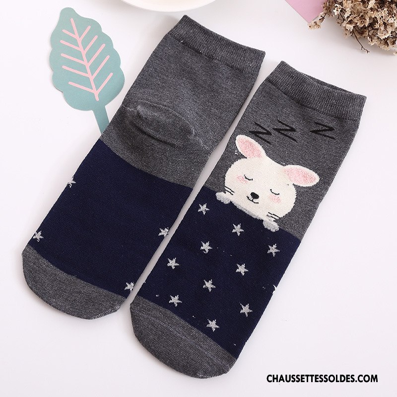 Chaussettes Mi Hautes Femme Été Le Nouveau Charmant Dessin Animé Dimensionnel Matelassé Jaune