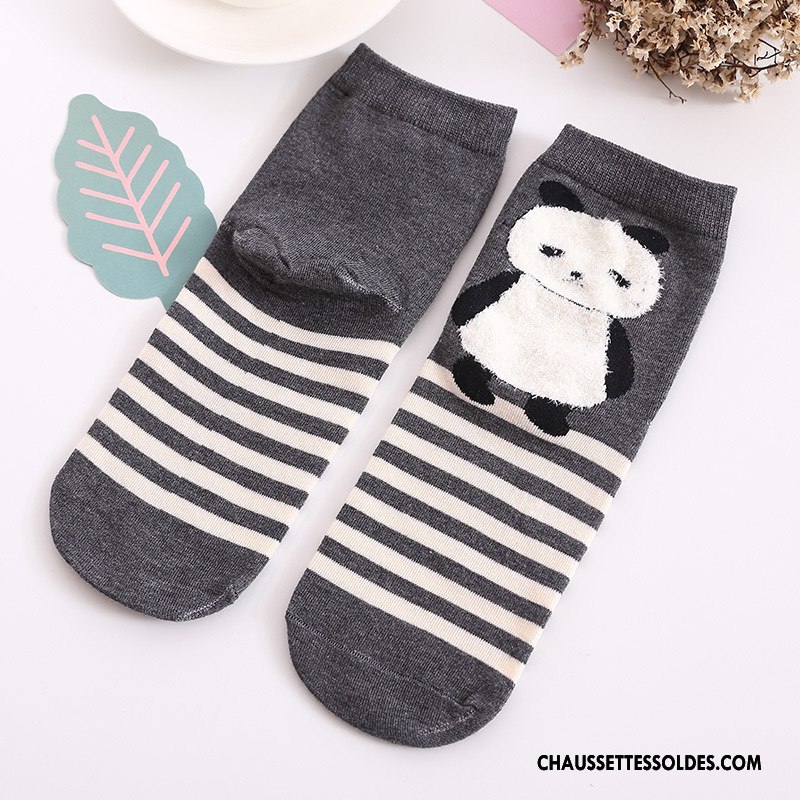 Chaussettes Mi Hautes Femme Été Le Nouveau Charmant Dessin Animé Dimensionnel Matelassé Jaune