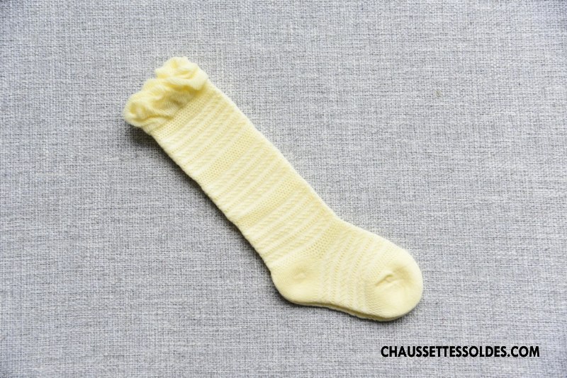 Chaussettes Mi Hautes Fille 100% Coton Bouche Libre Bébé Engrener Légère Long Stock Or