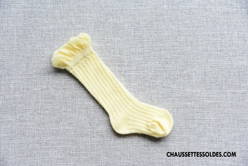 Chaussettes Mi Hautes Fille 100% Coton Bouche Libre Bébé Engrener Légère Long Stock Or