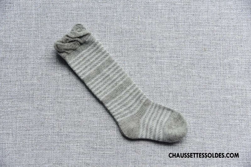 Chaussettes Mi Hautes Fille 100% Coton Bouche Libre Bébé Engrener Légère Long Stock Or