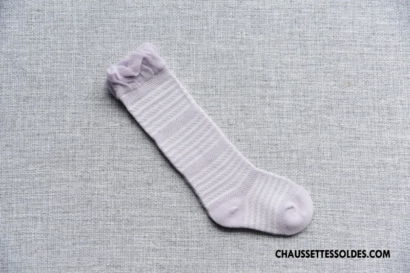 Chaussettes Mi Hautes Fille 100% Coton Bouche Libre Bébé Engrener Légère Long Stock Or