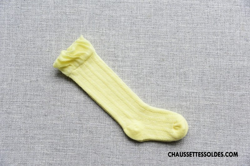 Chaussettes Mi Hautes Fille 100% Coton Bouche Libre Bébé Engrener Légère Long Stock Or