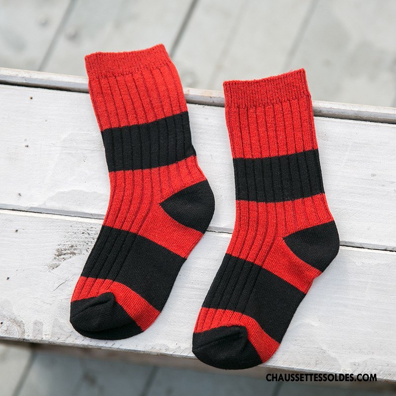Chaussettes Mi Hautes Fille 100% Coton Printemps Enfant Tendance Le Nouveau Chaussette Courte Couleurs Mixtes Bordeaux