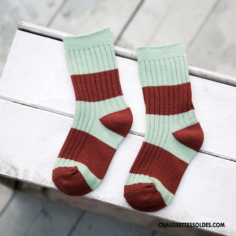 Chaussettes Mi Hautes Fille 100% Coton Printemps Enfant Tendance Le Nouveau Chaussette Courte Couleurs Mixtes Bordeaux