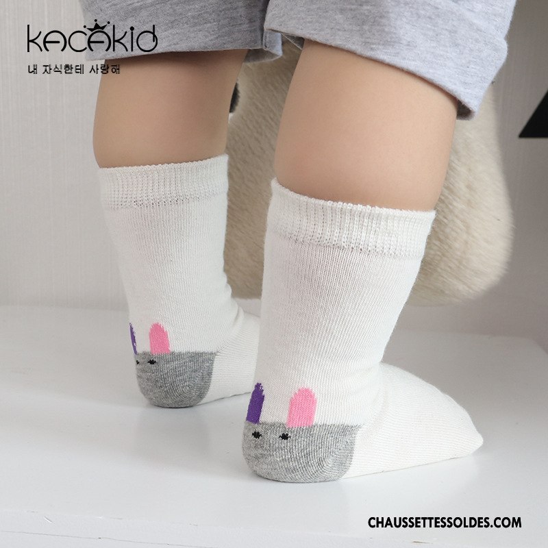 Chaussettes Mi Hautes Fille 100% Coton Printemps Homme Antidérapant L'automne Tous Les Assortis Coloré Blanc