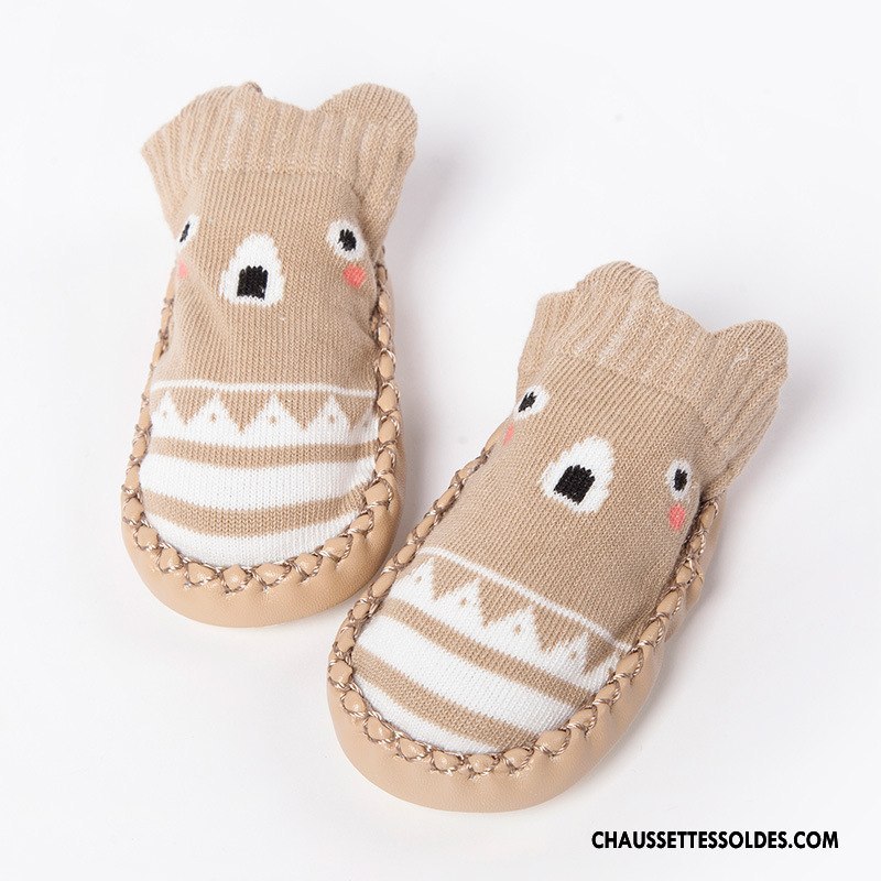 Chaussettes Mi Hautes Fille Antidérapant Bébé Chaussette Basse Coupée Dessin Animé Coton Bio Été Jaune