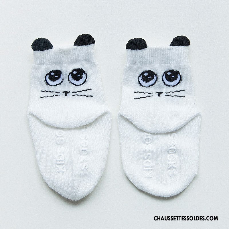 Chaussettes Mi Hautes Fille Antidérapant Dessin Animé Matelassé Enfant Bébé Coton Bio Jaune