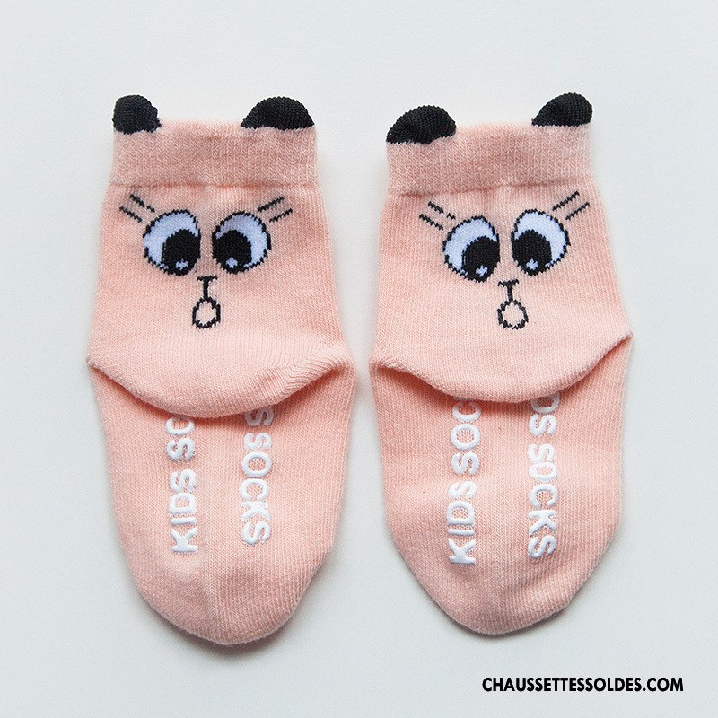 Chaussettes Mi Hautes Fille Antidérapant Dessin Animé Matelassé Enfant Bébé Coton Bio Jaune