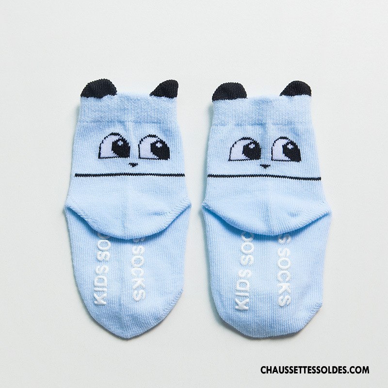 Chaussettes Mi Hautes Fille Antidérapant Dessin Animé Matelassé Enfant Bébé Coton Bio Jaune
