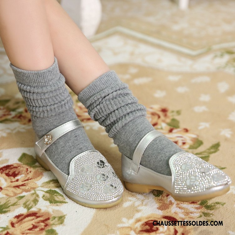 Chaussettes Mi Hautes Fille Bonbons Matelassé 100% Coton Enfant Nouvelles Arrivées Bordeaux