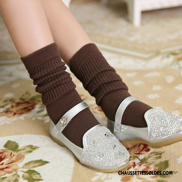 Chaussettes Mi Hautes Fille Bonbons Matelassé 100% Coton Enfant Nouvelles Arrivées Bordeaux