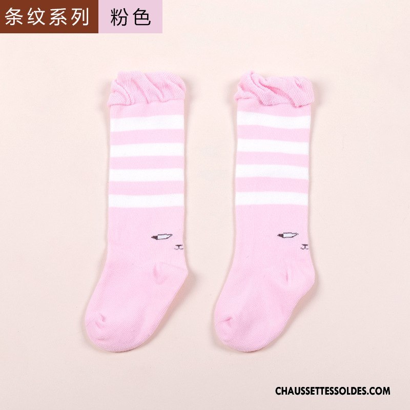 Chaussettes Mi Hautes Fille Bouche Libre Bébé Long Stock Hiver L'automne Matelassé Bleu