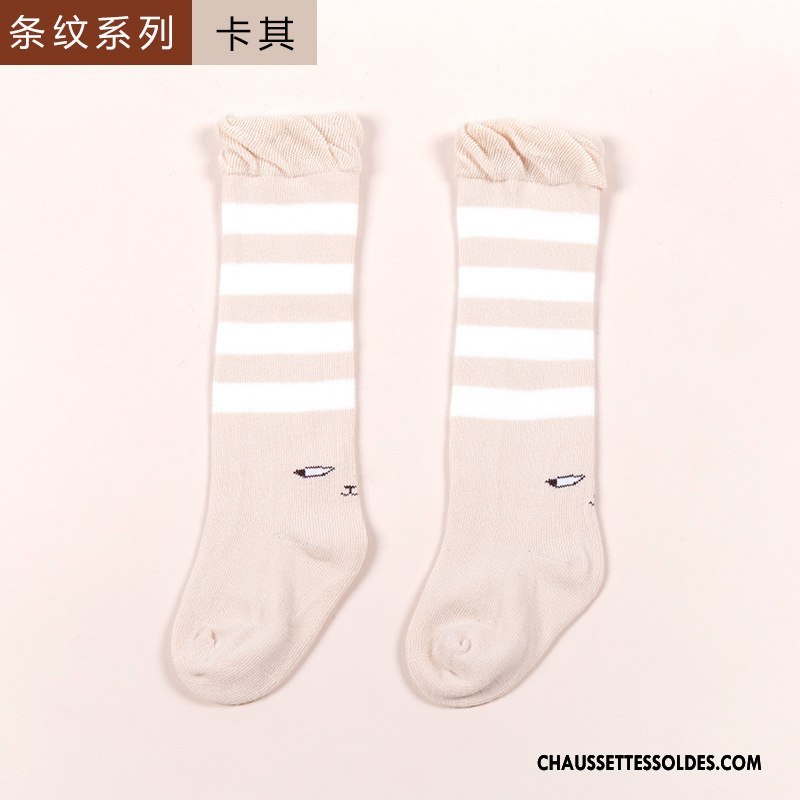 Chaussettes Mi Hautes Fille Bouche Libre Bébé Long Stock Hiver L'automne Matelassé Bleu