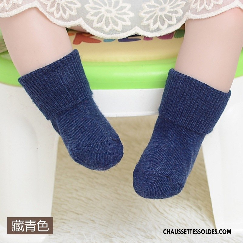 Chaussettes Mi Hautes Fille Bouche Libre Bébé Thermiques Des Chaussettes En Laine Enfant Hiver Rose