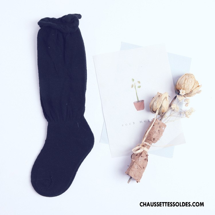 Chaussettes Mi Hautes Fille Bulle Enfant Pure Rouge
