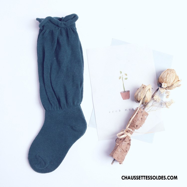 Chaussettes Mi Hautes Fille Bulle Enfant Pure Rouge
