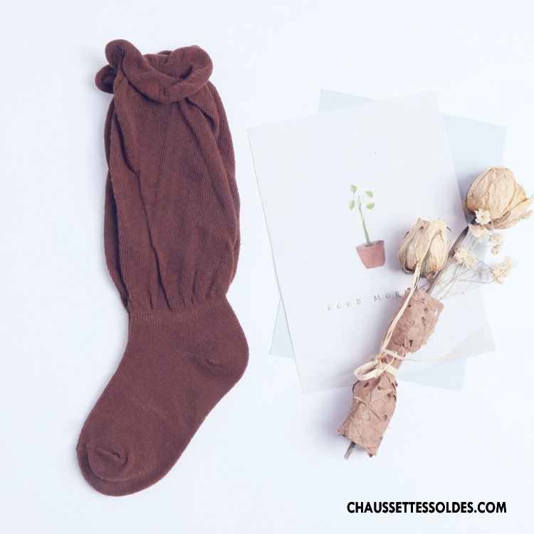 Chaussettes Mi Hautes Fille Bulle Enfant Pure Rouge