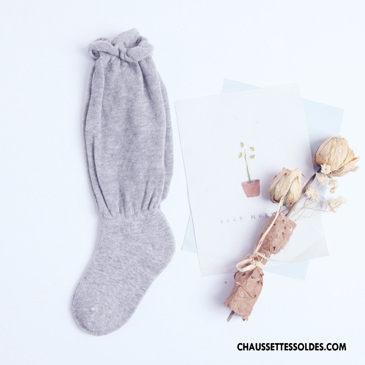 Chaussettes Mi Hautes Fille Bulle Enfant Pure Rouge