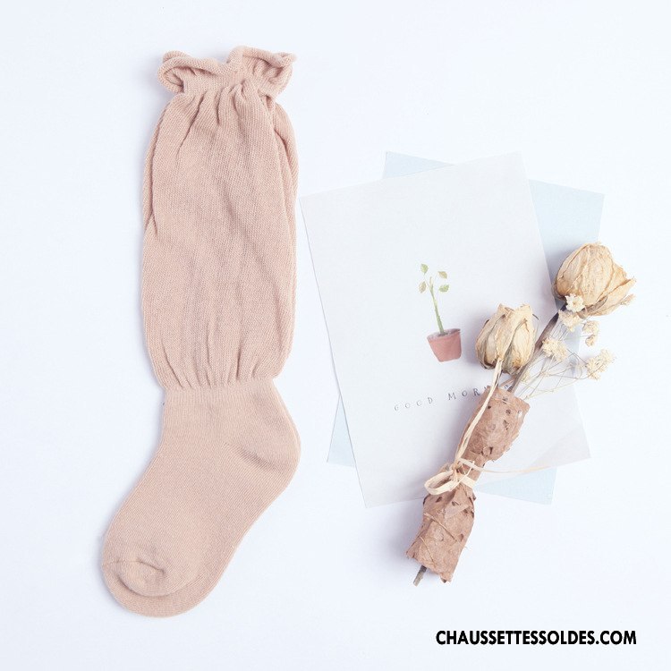 Chaussettes Mi Hautes Fille Bulle Enfant Pure Rouge