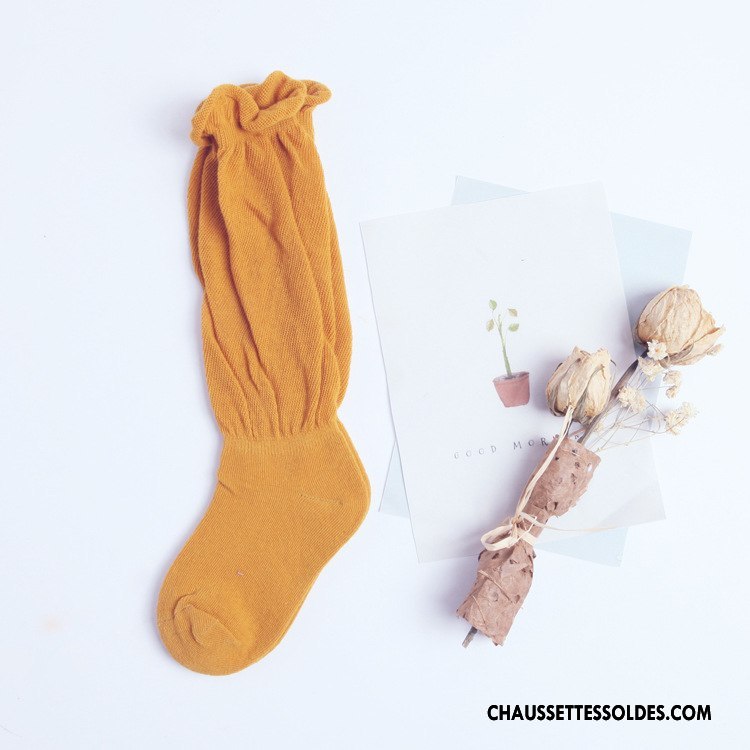 Chaussettes Mi Hautes Fille Bulle Enfant Pure Rouge