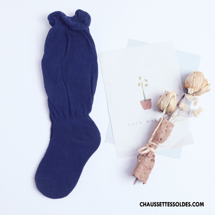 Chaussettes Mi Hautes Fille Bulle Enfant Pure Rouge