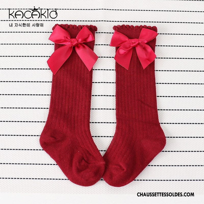 Chaussettes Mi Hautes Fille Bulle Printemps Antidérapant Papillon Le Nouveau Chaussettes En Coton Pure Rose
