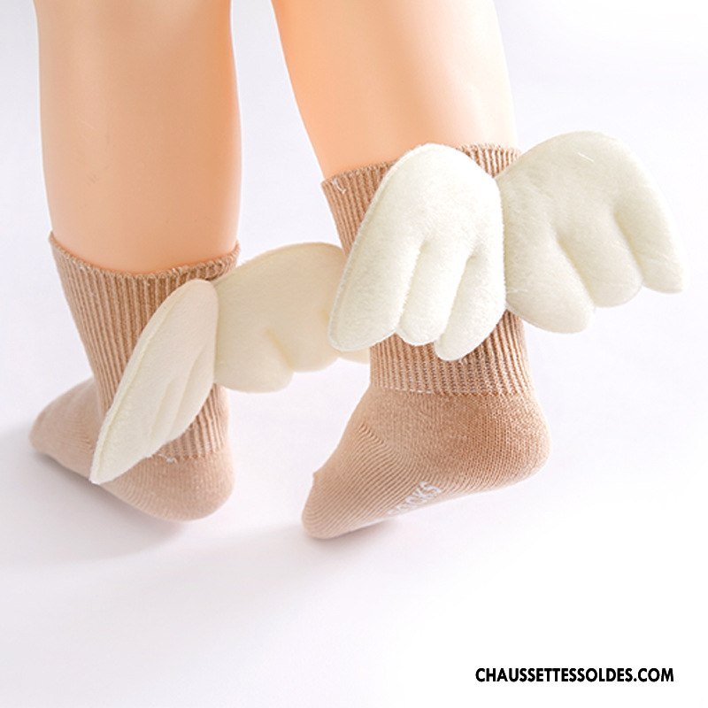 Chaussettes Mi Hautes Fille Bébé Antidérapant Aile Le Nouveau Ange Jaune