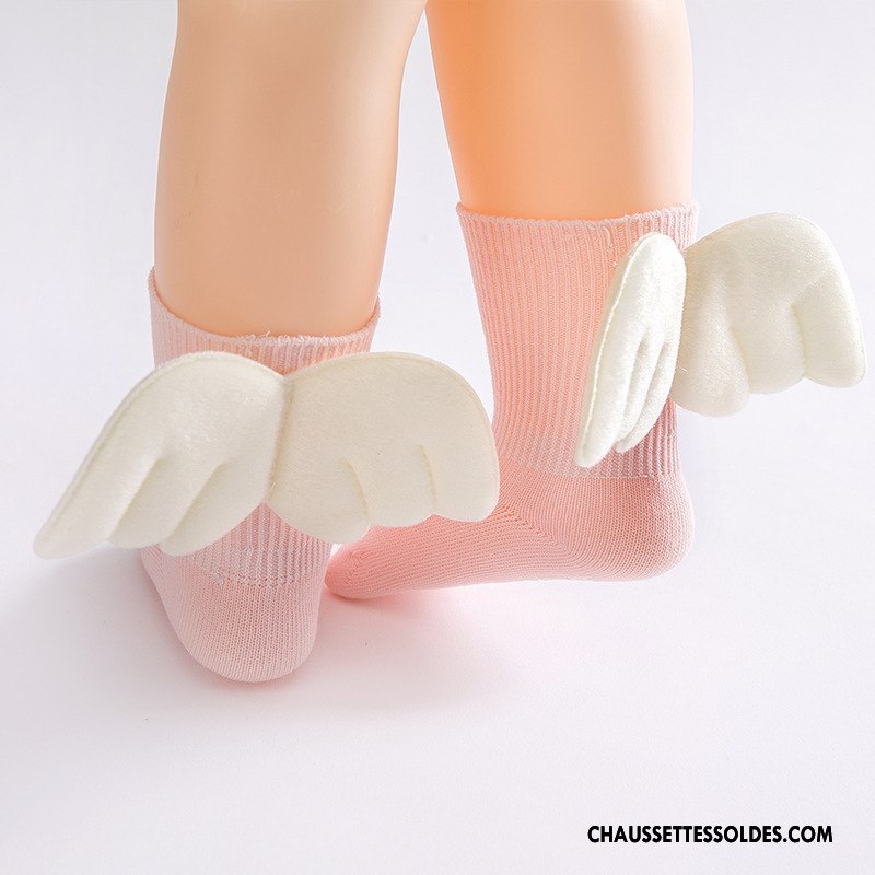 Chaussettes Mi Hautes Fille Bébé Antidérapant Aile Le Nouveau Ange Jaune
