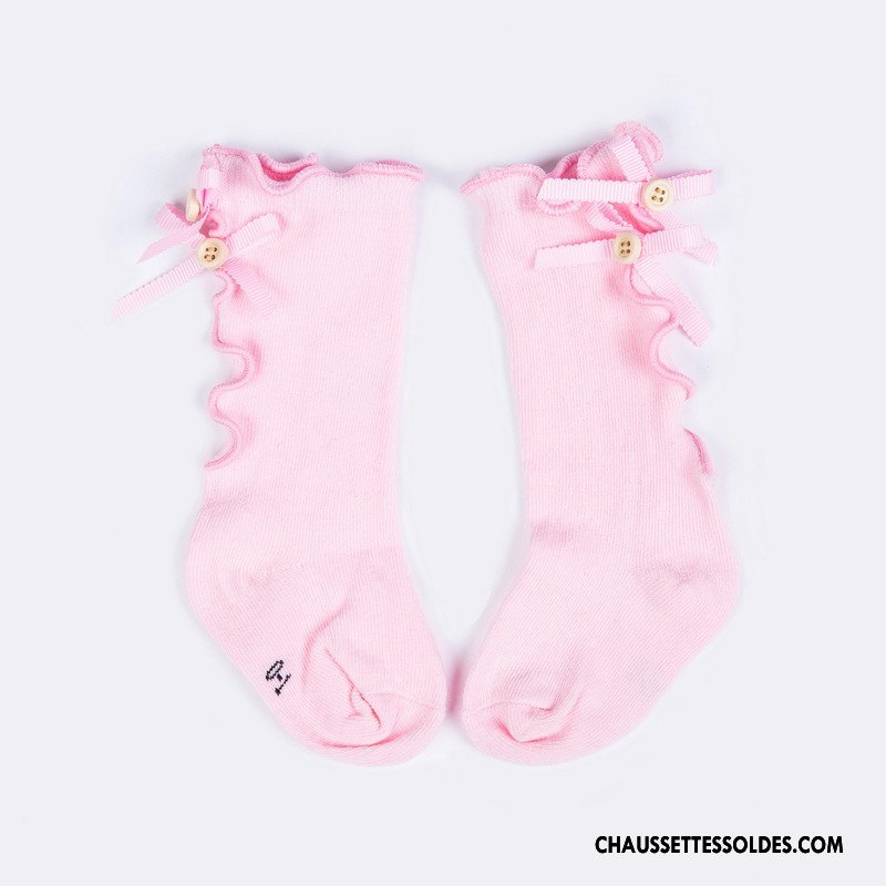 Chaussettes Mi Hautes Fille Bébé Antidérapant Bois Papillon Petit Milieu Bordeaux