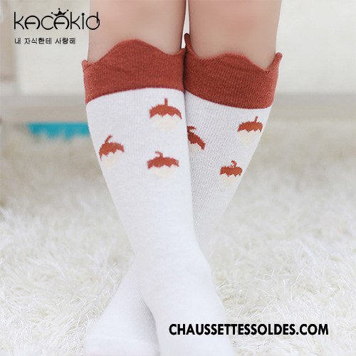 Chaussettes Mi Hautes Fille Bébé Charmant Antidérapant Chaussette À Genou Homme Hiver Blanc
