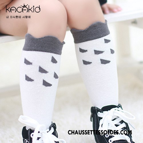 Chaussettes Mi Hautes Fille Bébé Charmant Antidérapant Chaussette À Genou Homme Hiver Blanc