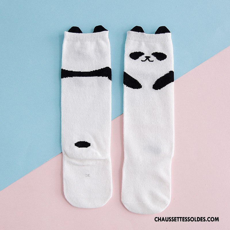 Chaussettes Mi Hautes Fille Bébé Chat Charmant Bouche Libre Milieu Enfant Gris