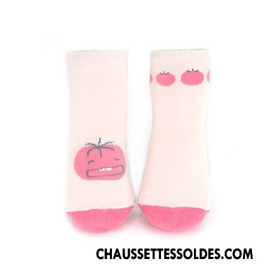Chaussettes Mi Hautes Fille Bébé Chaussette Courte Dessin Animé Antidérapant Fruit Chaussettes En Coton Gris