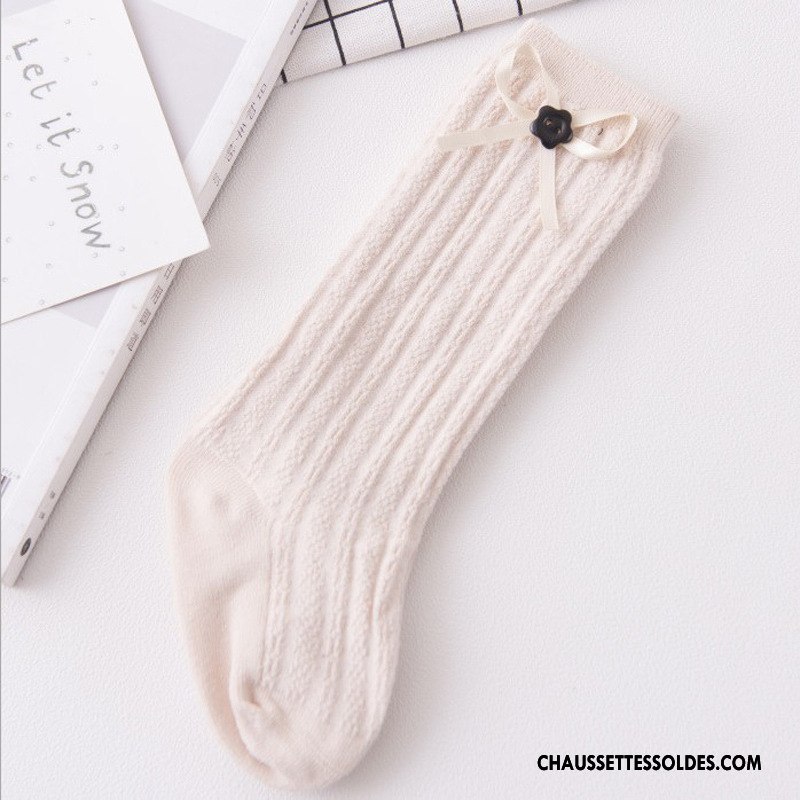 Chaussettes Mi Hautes Fille Bébé Enfant Bouche Libre Milieu Mode Femme Pure Rose