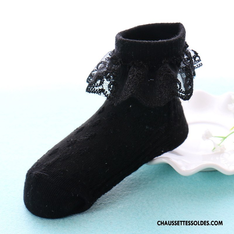 Chaussettes Mi Hautes Fille Bébé Enfant Engrener Printemps Dentelle Légère Violet