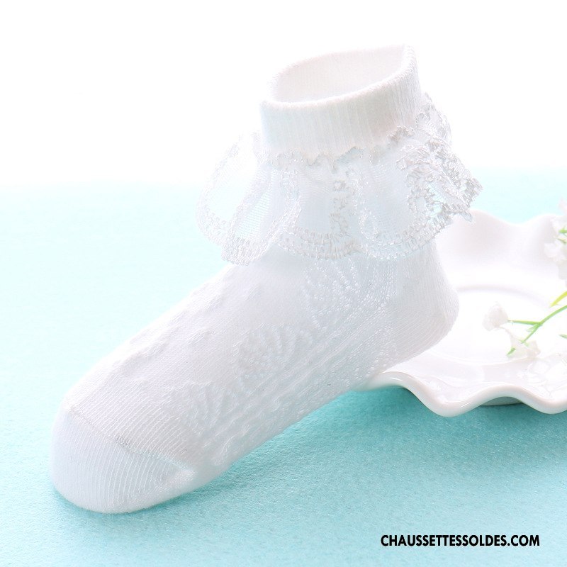 Chaussettes Mi Hautes Fille Bébé Enfant Engrener Printemps Dentelle Légère Violet