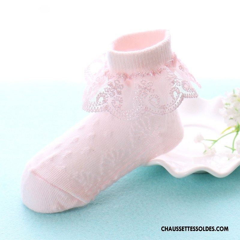 Chaussettes Mi Hautes Fille Bébé Enfant Engrener Printemps Dentelle Légère Violet