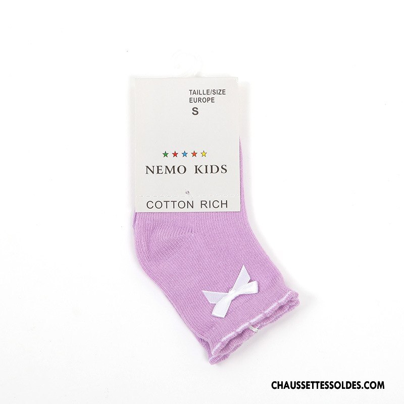 Chaussettes Mi Hautes Fille Bébé Femme Bouche Libre Printemps Enfant L'automne Pure Violet
