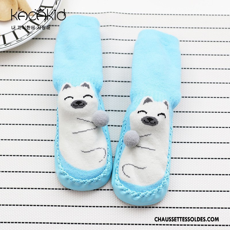 Chaussettes Mi Hautes Fille Bébé Femme Renforcé Terry Le Nouveau Cuir Bleu Marin