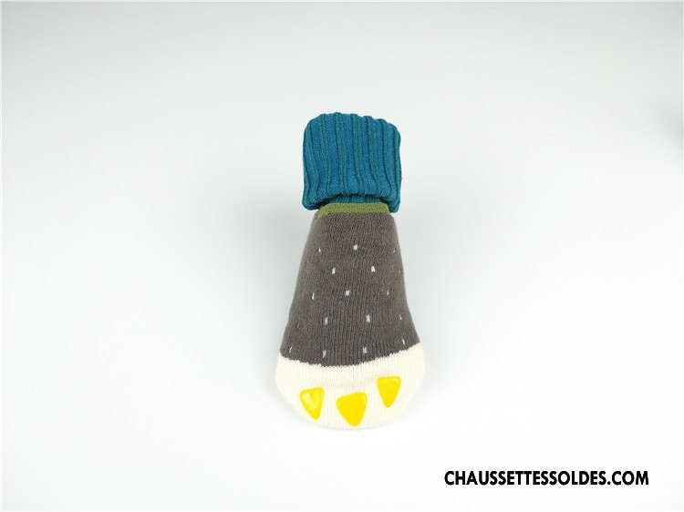 Chaussettes Mi Hautes Fille Bébé Hiver Le Nouveau Deux Morceaux Antidérapant 100% Coton Rose