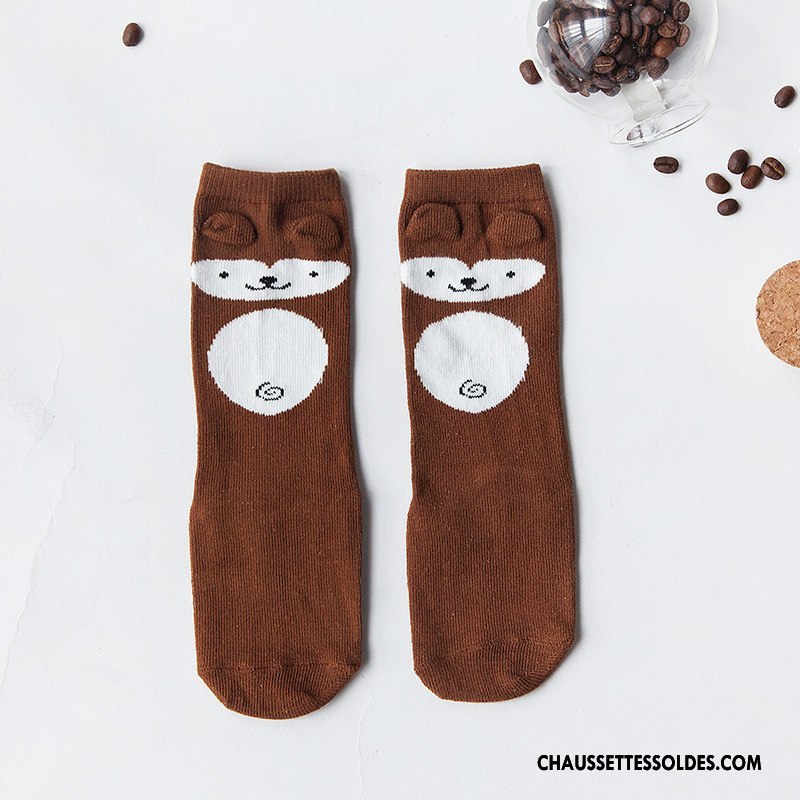 Chaussettes Mi Hautes Fille Bébé L'automne Printemps Milieu Chaussettes En Coton Enfant Bleu