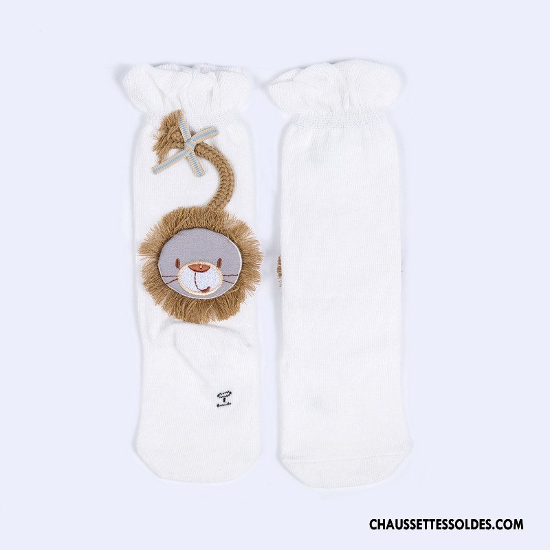 Chaussettes Mi Hautes Fille Bébé Le Nouveau Antidérapant Milieu Petit Lion Jaune