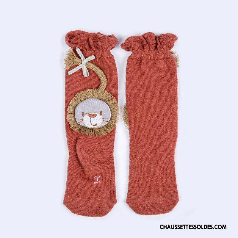 Chaussettes Mi Hautes Fille Bébé Le Nouveau Antidérapant Milieu Petit Lion Jaune