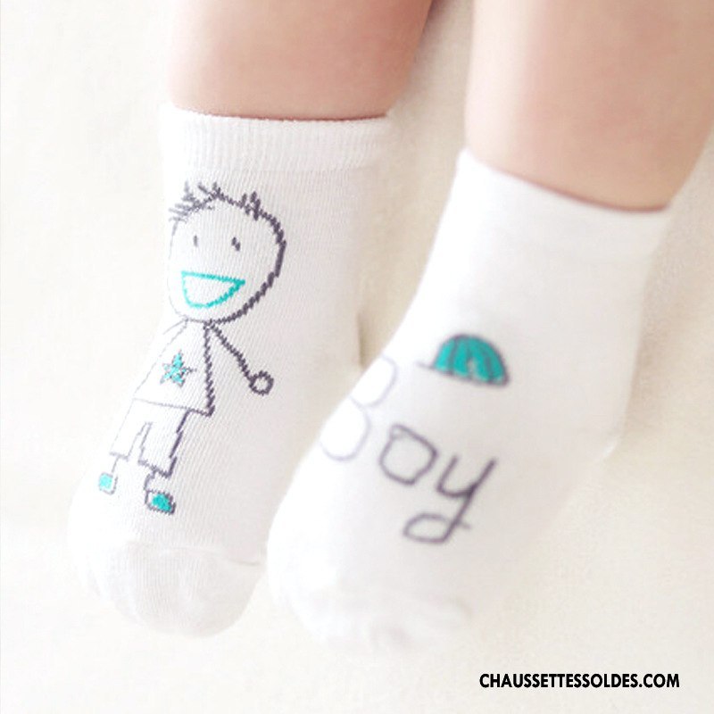 Chaussettes Mi Hautes Fille Bébé Légère Dessin Animé Le Nouveau Enfant Asymétrie Blanc
