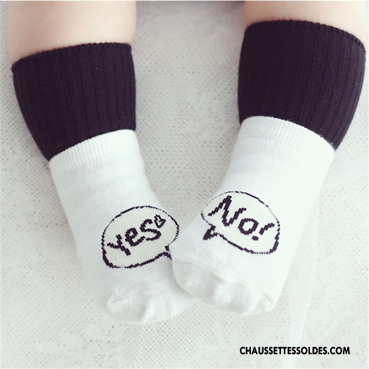 Chaussettes Mi Hautes Fille Bébé Légère Dessin Animé Le Nouveau Enfant Asymétrie Blanc